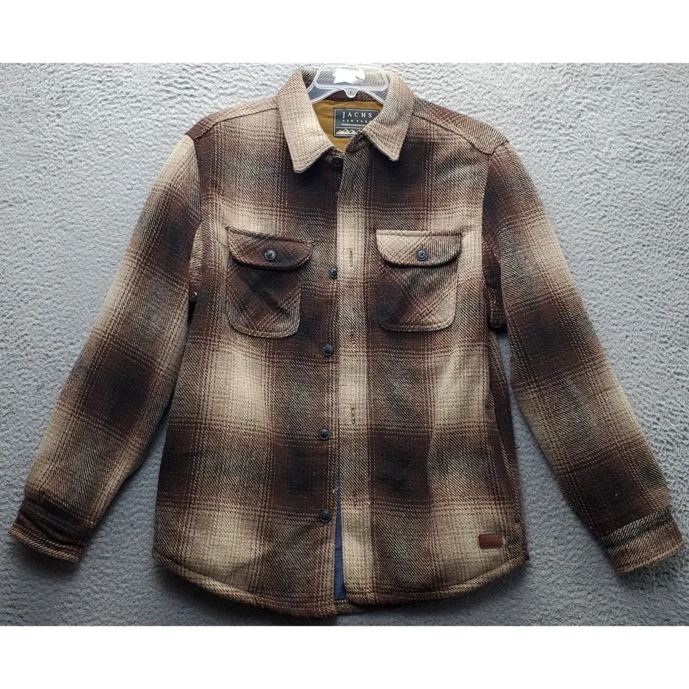 Jachs Chunky Flannel Shacket Mens Medium Multi Plaid Long Sleeve Vented Collared